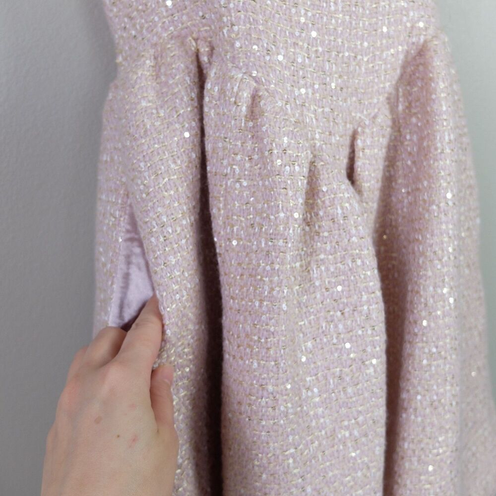 AQUA x Wicked Bloomingdale's Exclusive Pink Sequin Tweed Dress Size M NWT - Picture 4 of 13